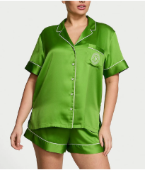 Піжама Glazed Satin Short Pajama Set Green