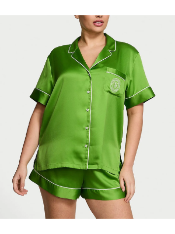 Піжама Glazed Satin Short Pajama Set Green