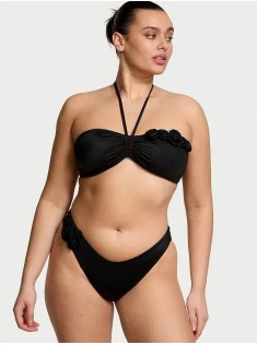 Купальник бандо Push-up Bandeu Set Black Rosette