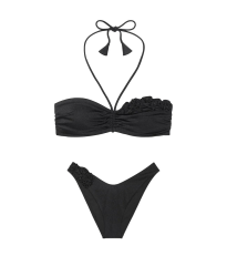 Купальник бандо Push-up Bandeu Set Black Rosette