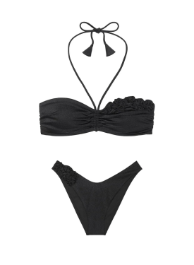 Купальник бандо Push-up Bandeu Set Black Rosette