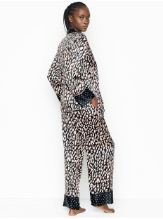 Сатинова піжама Victoria's Secret The Satin Long PJ Set Animal print