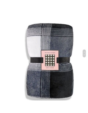 Плед Victoria's Secret Plaid Fleece Cozy Blanket grey