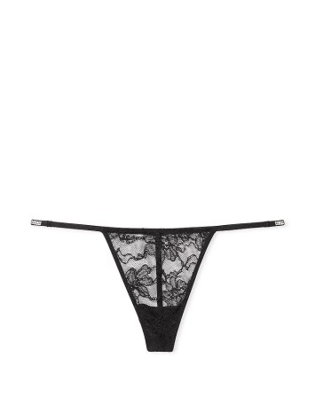Трусики Shine Strap Lace V-String Panty Black
