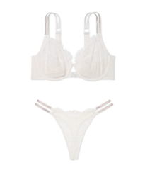 Комплект белья The Fabulous by Victoria's Secret Double Shine Strap Full-Cup Bra Set White