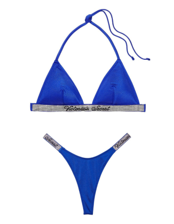 Купальник Shine Strap Triangle Bikini Set Blue Oar