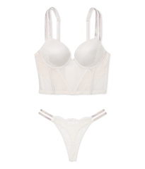 Комплект білизни Double Shine Strap Push-Up Corset Top Set Coconut White