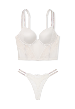 Комплект білизни Double Shine Strap Push-Up Corset Top Set Coconut White