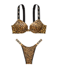 Комплект белья Shine Strap Push-Up Bra Set Leopard