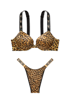 Комплект білизни Shine Strap Push-Up Bra Set Leopard