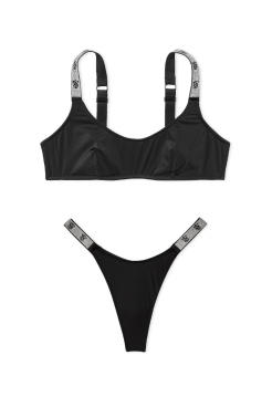 Комплект білизни Shine Strap Scoop Bralette Set Black