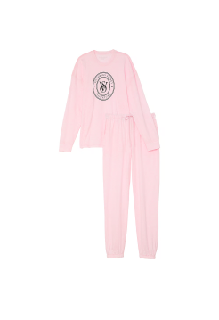 Піжама Cotton Long Pajama Set Heather Pink Petal