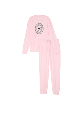 Піжама Cotton Long Pajama Set Heather Pink Petal