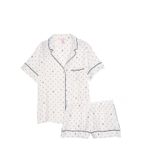 Пижама Satin Short Pajama Set Coconut White Dots