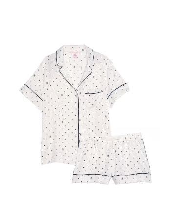 Піжама Satin Short Pajama Set Coconut White Dots