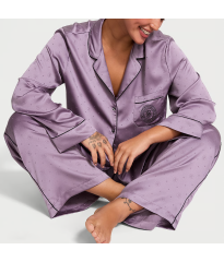 Піжама Satin Long Pajama Set Frozen Plum