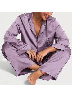 Пижама Satin Long Pajama Set Frozen Plum