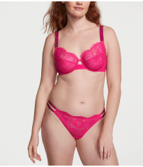 Комплект білизни The Fabulous by Victoria's Secret Full-Cup Shine Strap Lace Bra Set Hot Pink