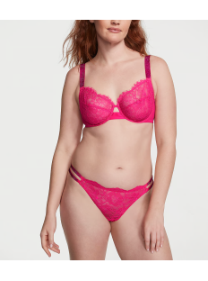 Комплект белья The Fabulous by Victoria's Secret Full-Cup Shine Strap Lace Bra Set Hot Pink