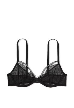 Бюстгальтер Shine Strappy Unlined Lace Low-Cut Demi Bra Black