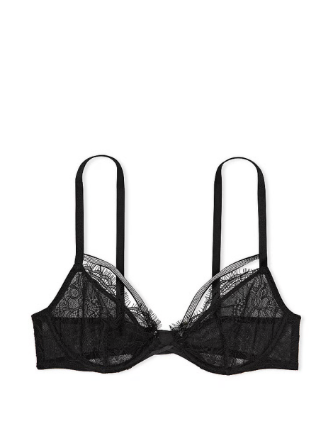 Бюстгальтер Shine Strappy Unlined Lace Low-Cut Demi Bra Black