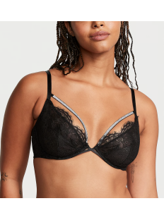 Бюстгальтер Shine Strappy Unlined Lace Low-Cut Demi Bra Black