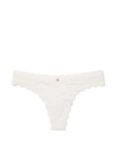 Трусики Lace-Trim Thong Panty Coconut White