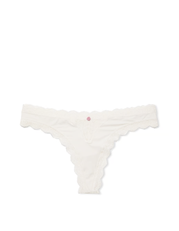 Трусики Lace-Trim Thong Panty Coconut White