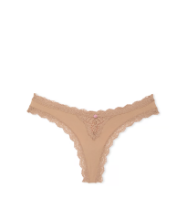 Трусики Lace-Trim Thong Panty Praline