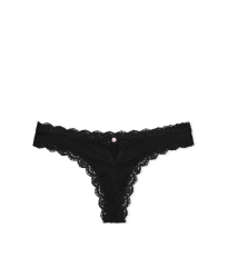 Трусики Lace-Trim Thong Panty Black