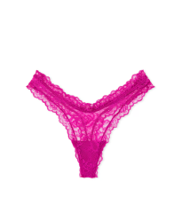 Трусики Rose Lace High-Leg Thong Panty Outrageous Pink