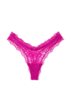 Трусики Rose Lace High-Leg Thong Panty Outrageous Pink