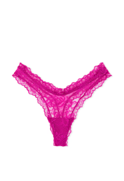 Трусики Rose Lace High-Leg Thong Panty Outrageous Pink