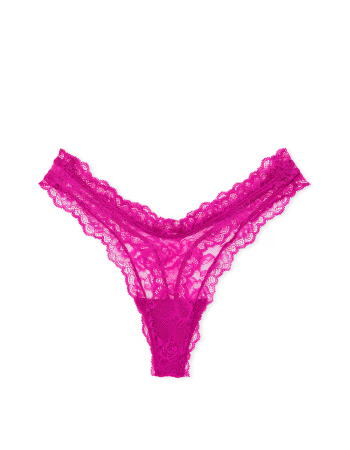 Трусики Rose Lace High-Leg Thong Panty Outrageous Pink