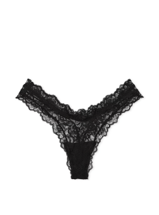 Трусики Rose Lace High-Leg Thong Panty Black