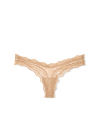 Трусики Rose Lace High-Leg Thong Panty Praline