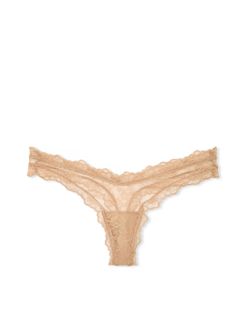 Трусики Rose Lace High-Leg Thong Panty Praline