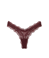 Трусики Rose Lace High-Leg Thong Panty Brown