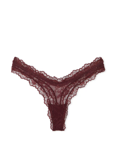 Трусики Rose Lace High-Leg Thong Panty Brown