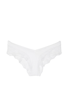 Трусики Rose Lace-Trim High-Leg Cheeky Panty White