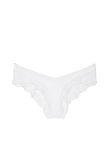 Трусики Rose Lace-Trim High-Leg Cheeky Panty White