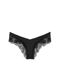 Трусики Rose Lace-Trim High-Leg Cheeky Panty Black