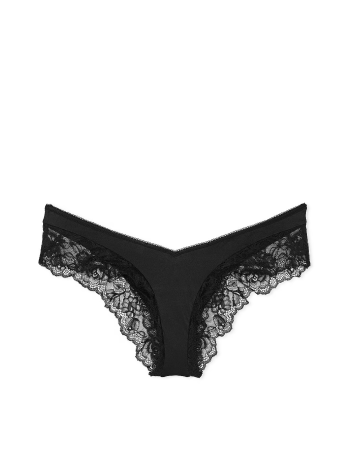 Трусики Rose Lace-Trim High-Leg Cheeky Panty Black