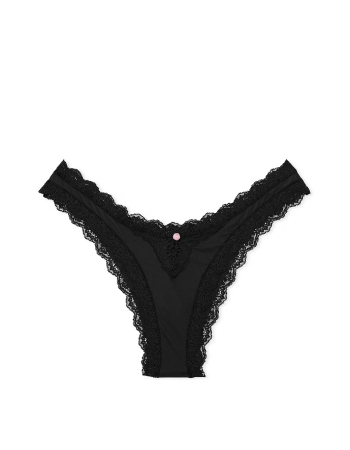 Трусики Lace-Trim Brazilian Panty Black