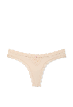 Трусики Lace-Trim Thong Panty Marzipan