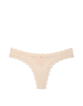 Трусики Lace-Trim Thong Panty Marzipan