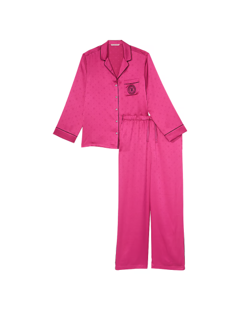 Піжама Satin Long Pajama Set Luscious Rose