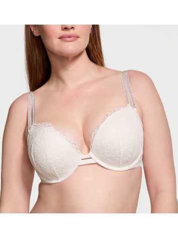 Бюстгальтер Double Shine Strap Lace Push-Up Bra Coconut White