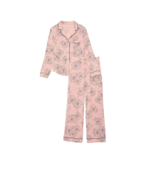 Піжама Modal Long Pajama Set Pink Outline Floral