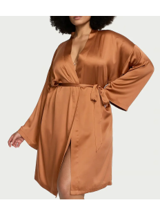 Сатиновий халат Satin Midi Robe Caramel